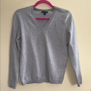 Tommy Hilfiger Light Gray V-Neck Sweater